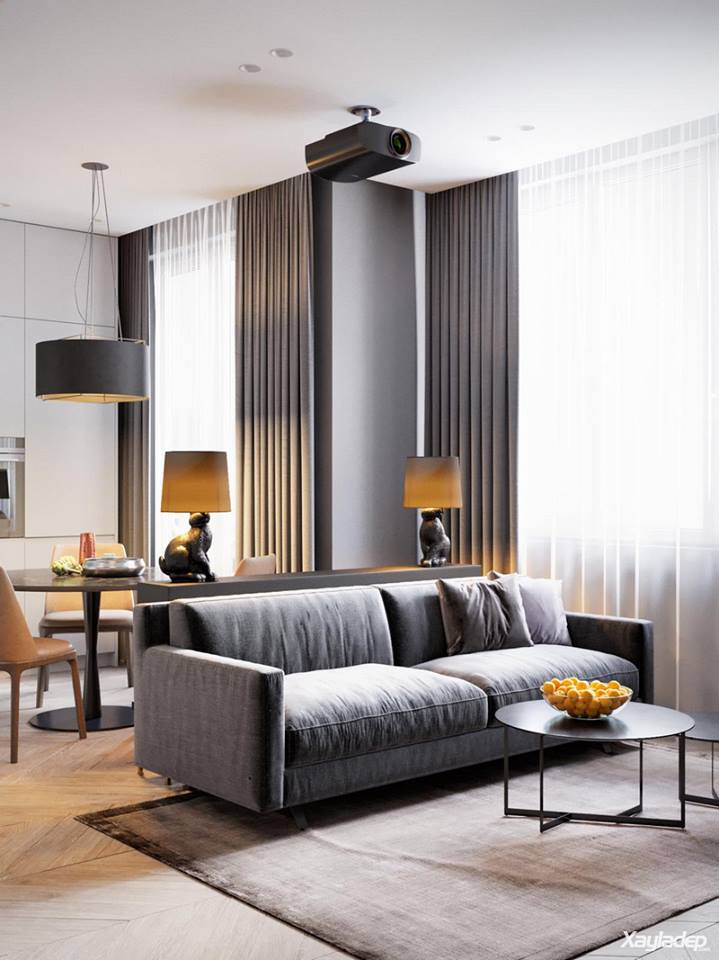 3 | Sự sang trọng trong căn hộ chung cư 60m2 phong cách hiện đại