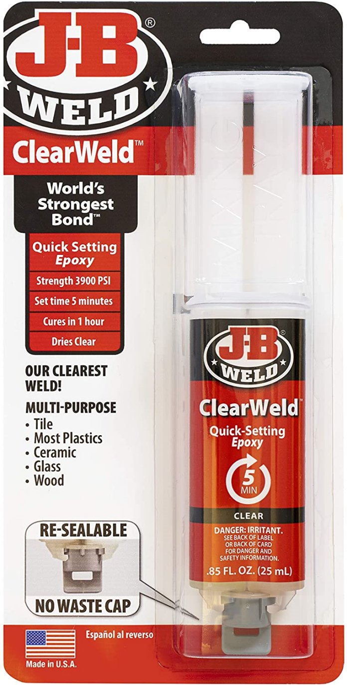 Keo dán sắt J-B Weld 50112 Clear Weld Quick-Setting Epoxy Syringe – Clear – 25 ml