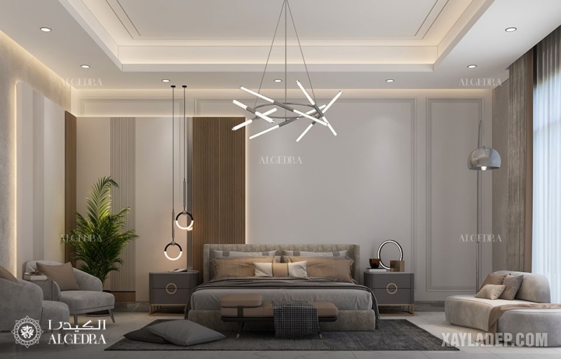 Mẫu trần thạch cao phòng ngủ đẹp 2022 thiết đơn giản với ánh sáng đèn hắt